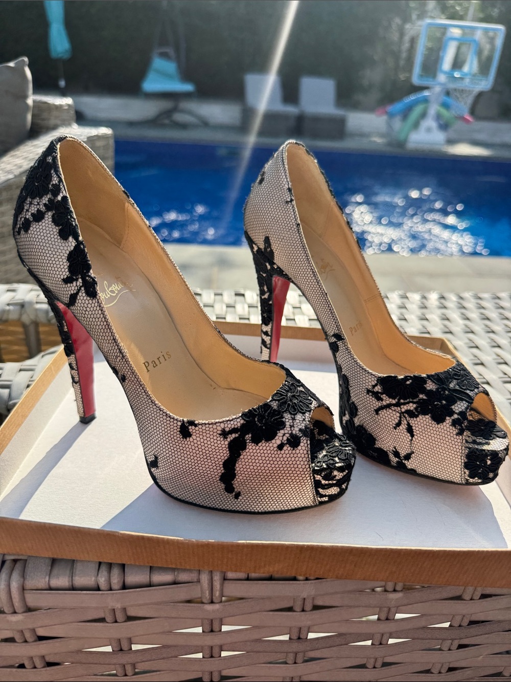Christian louboutin hiper prive 120 satin hells 36